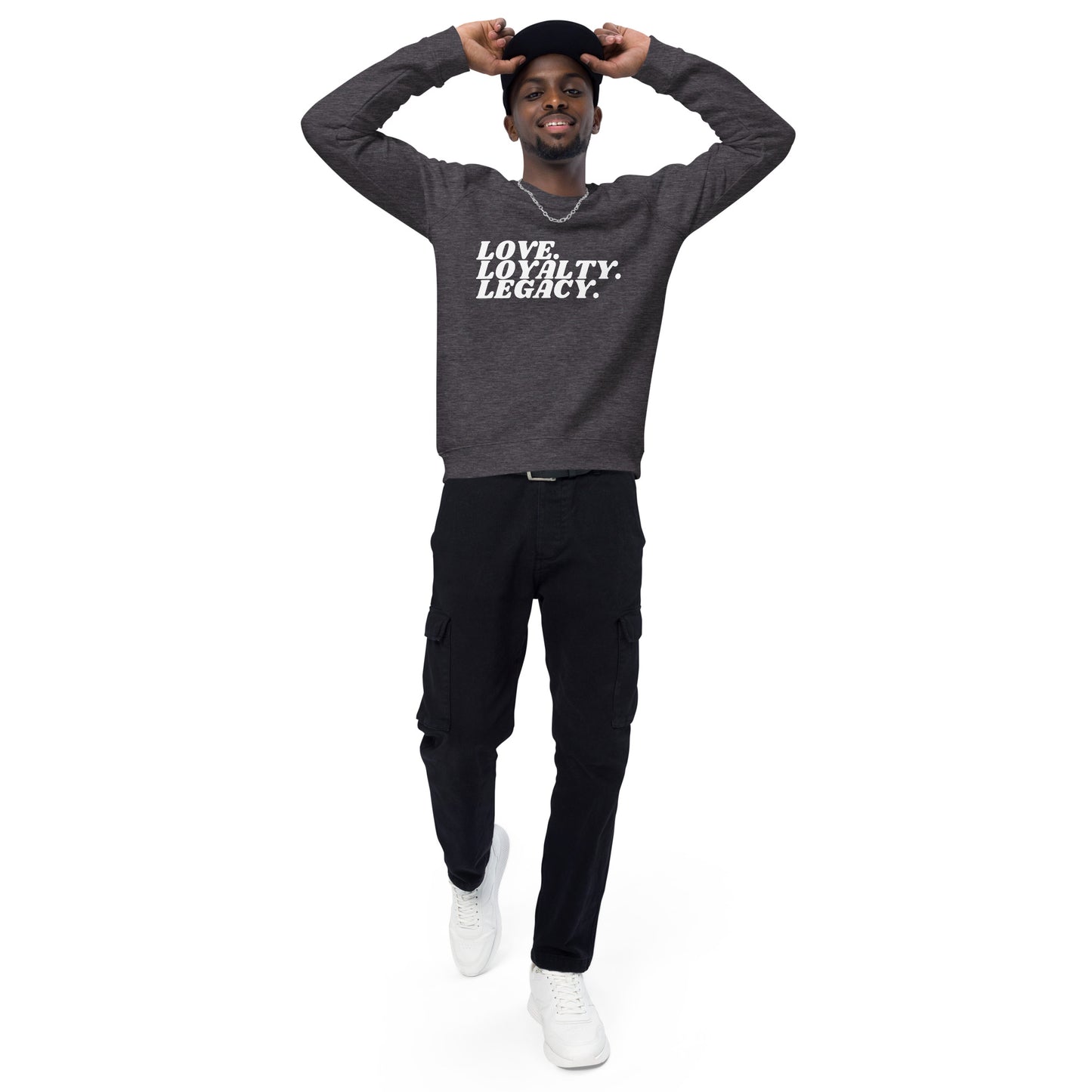 Love Loyalty Legacy Unisex organic raglan sweatshirt