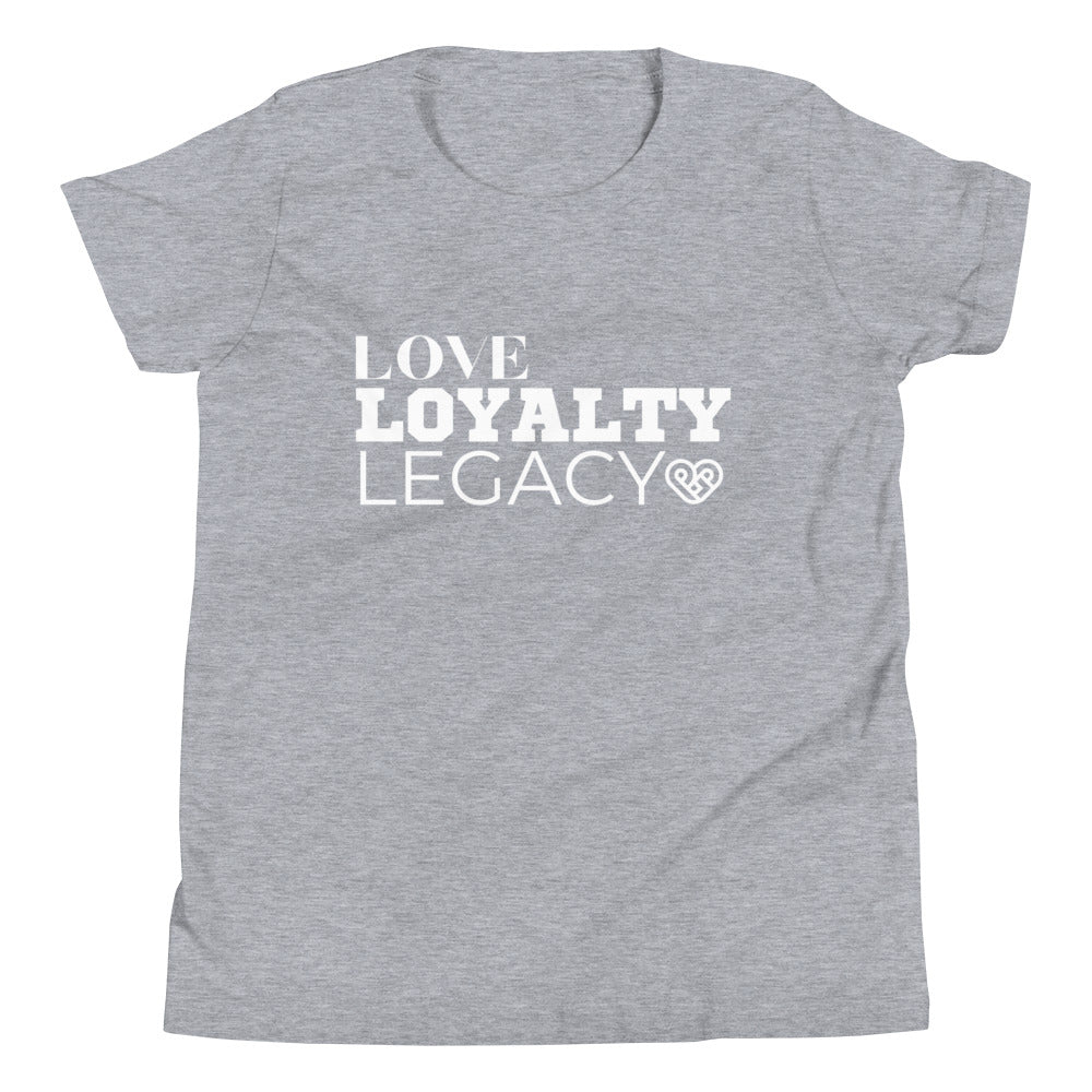 LOVE LOYALTY LEGACY STACK Youth Short Sleeve T-Shirt
