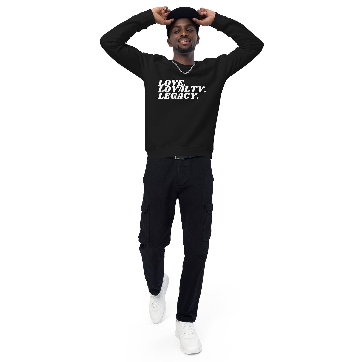 Love Loyalty Legacy Unisex organic raglan sweatshirt