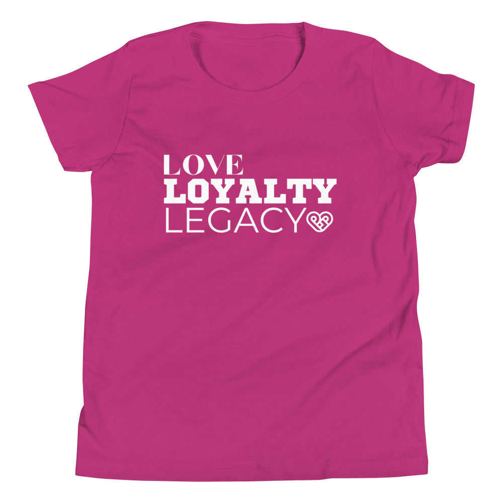 LOVE LOYALTY LEGACY STACK Youth Short Sleeve T-Shirt