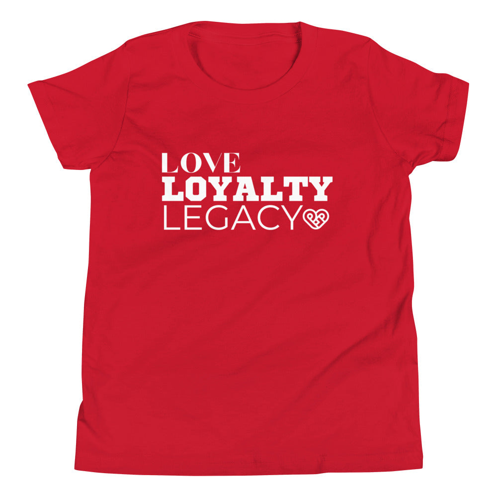LOVE LOYALTY LEGACY STACK Youth Short Sleeve T-Shirt